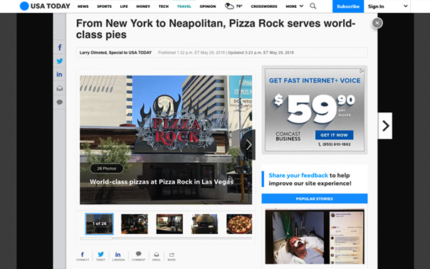 Pizza Rock was featured in USA Today