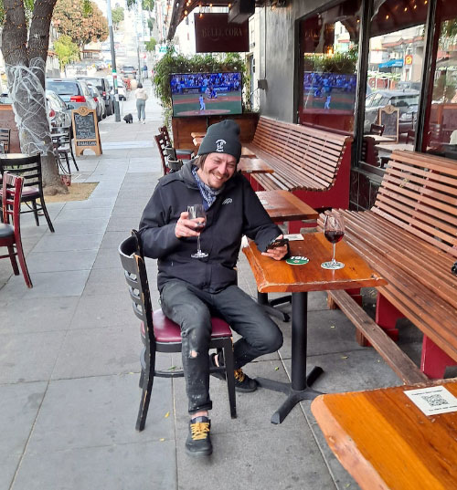 Matt Molina of Graffiti Pizza relaxes